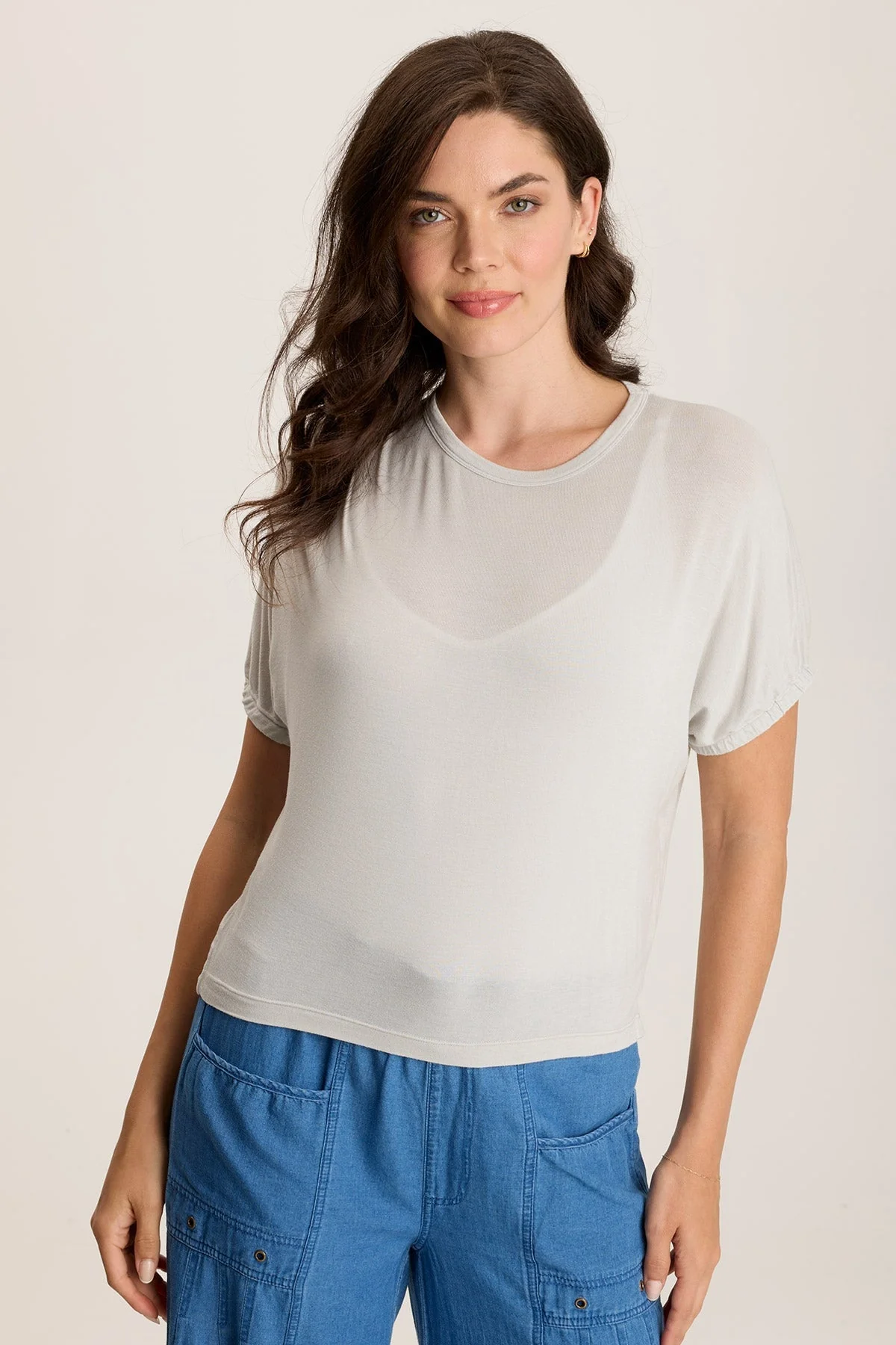 Valensi Soft Jersey Banded Sleeve Tee - Puhuasuan