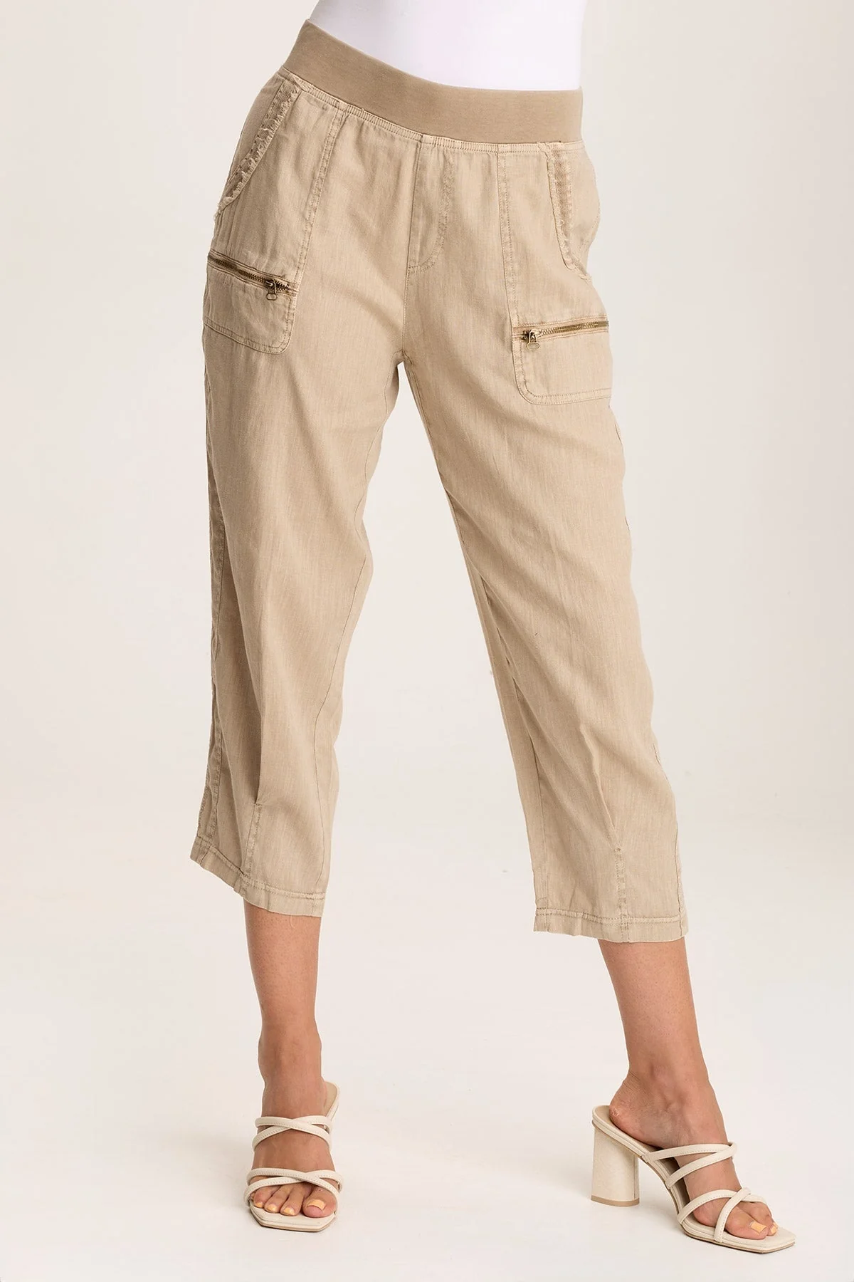 Camden Linen Tapered Crop Pant - Puhuasuan