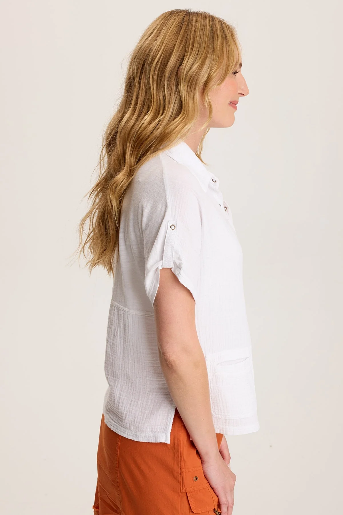 Anders Short Sleeve Collared Top - Puhuasuan