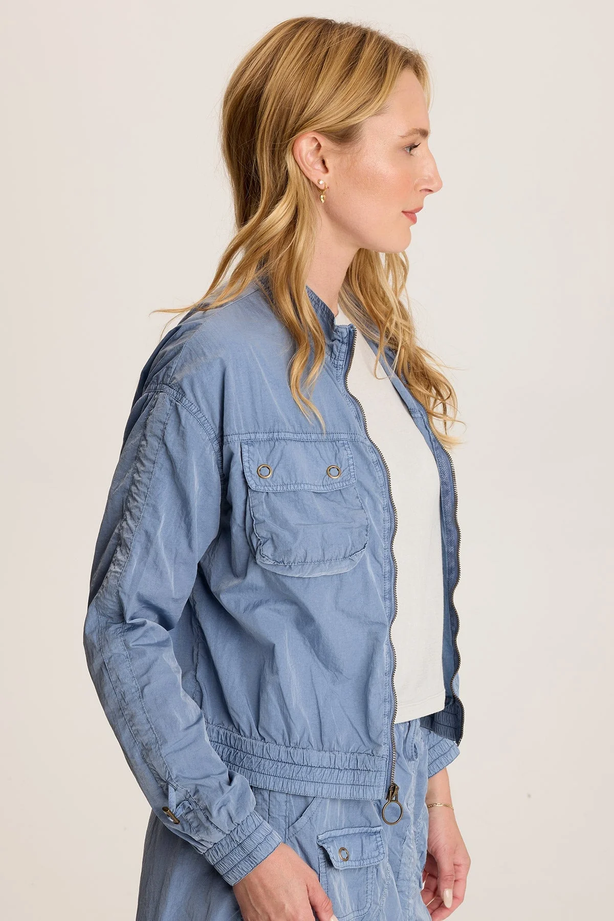 Burris Ruched Athletic Bomber Jacket - Puhuasuan