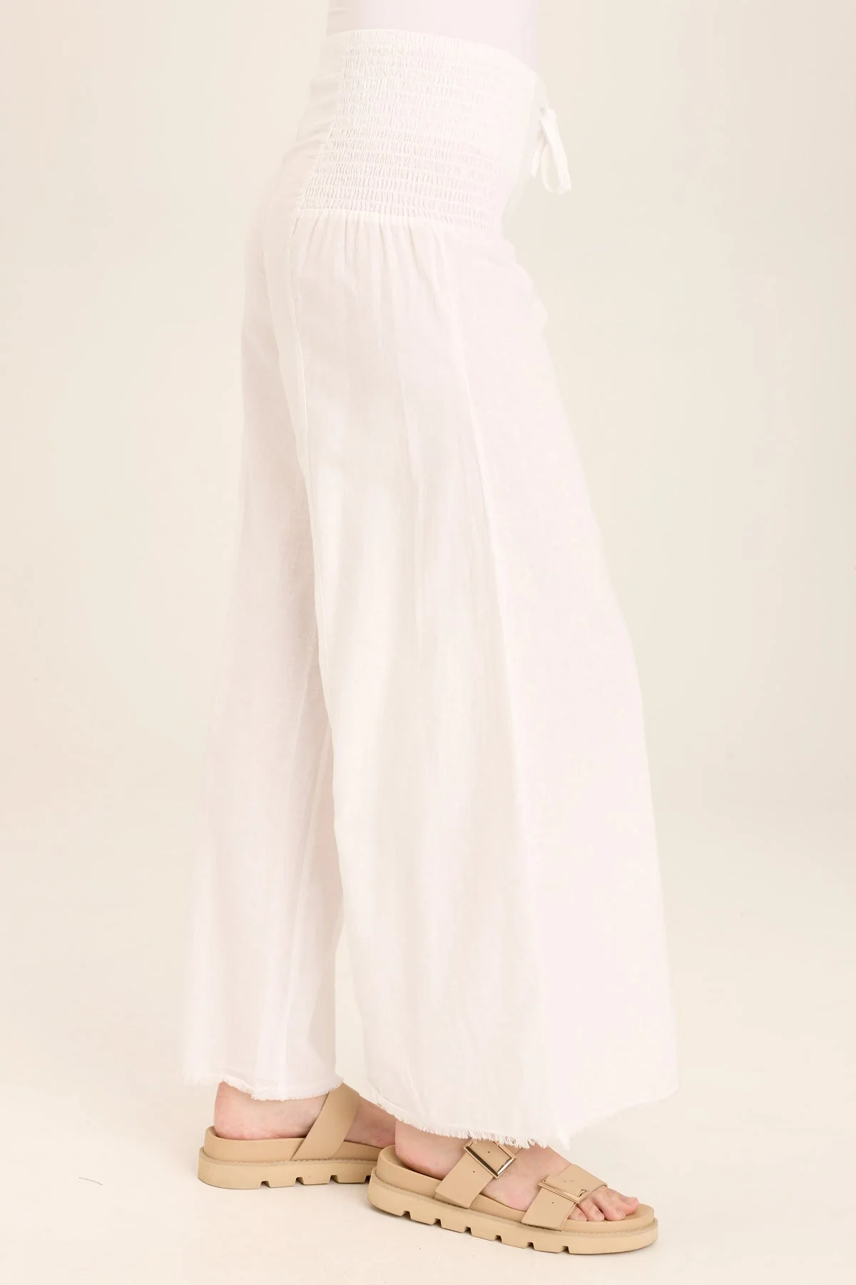 Kaj Wide Leg Cotton Linen Flare Pant - Puhuasuan