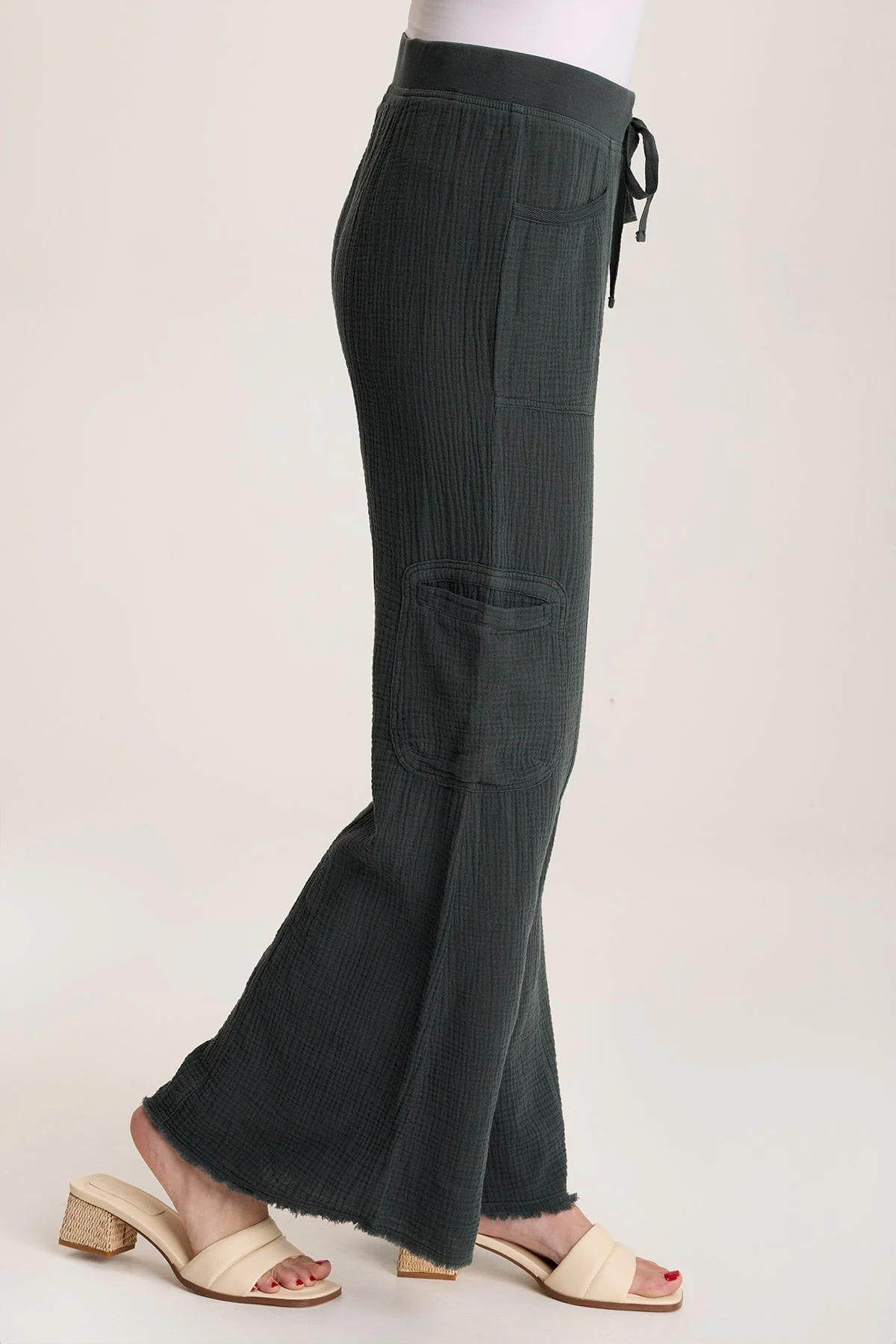 Rizal Gauze Pocket Flare Pant - Puhuasuan