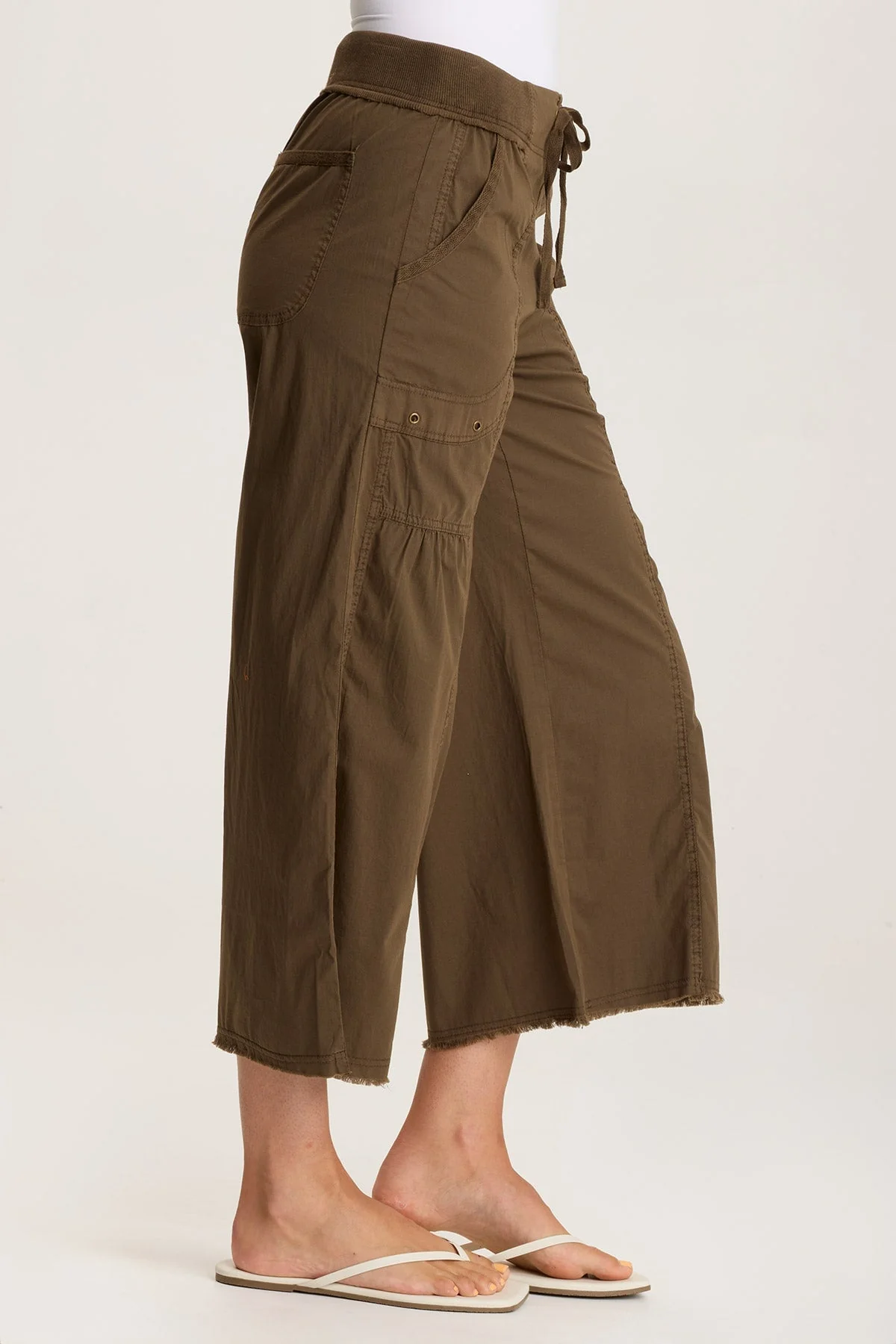 Seaver Poplin Wide Leg Crop Pant - Puhuasuan