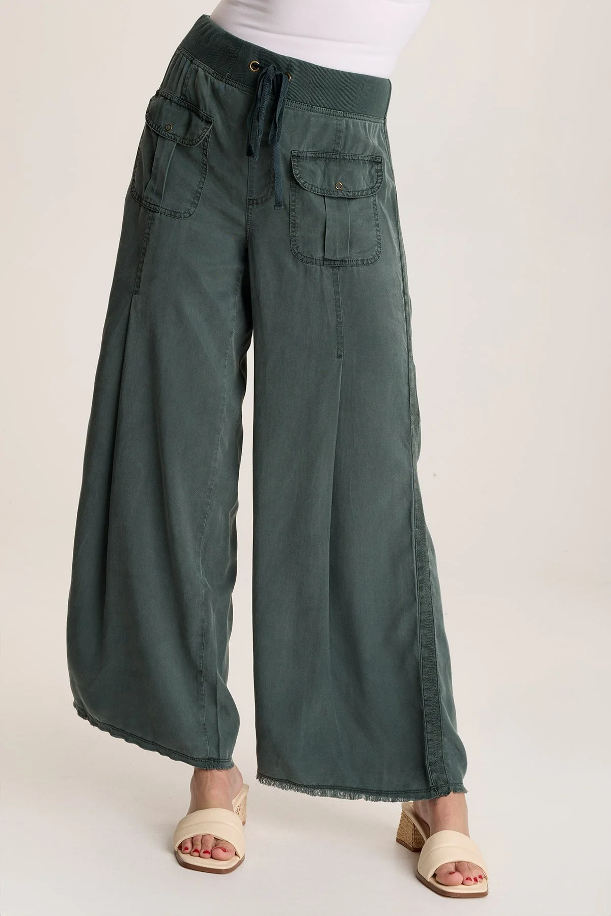 Loen Twill Wide Leg Pant - Puhuasuan