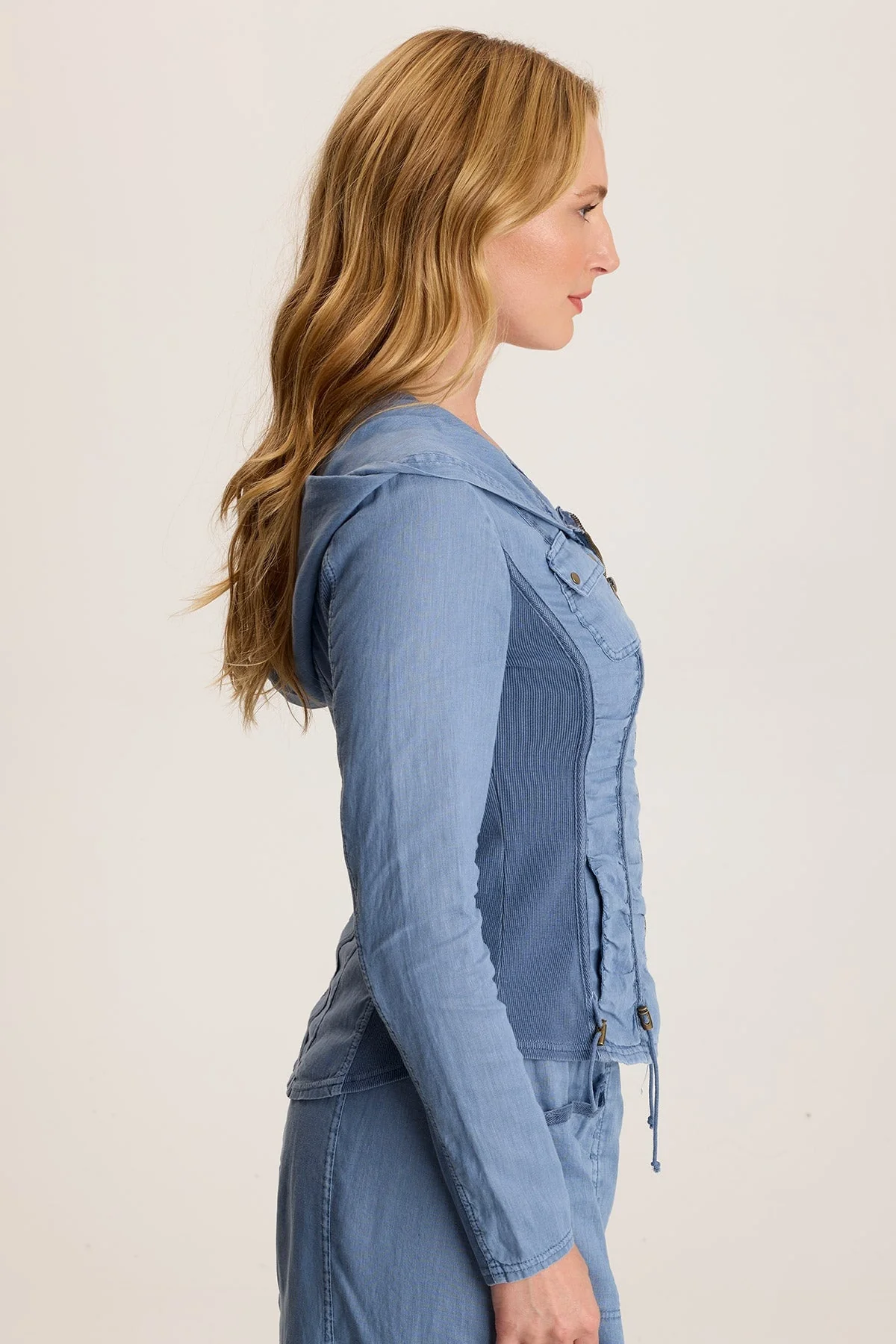 Balvino Linen Ruched Cord Jacket - Puhuasuan