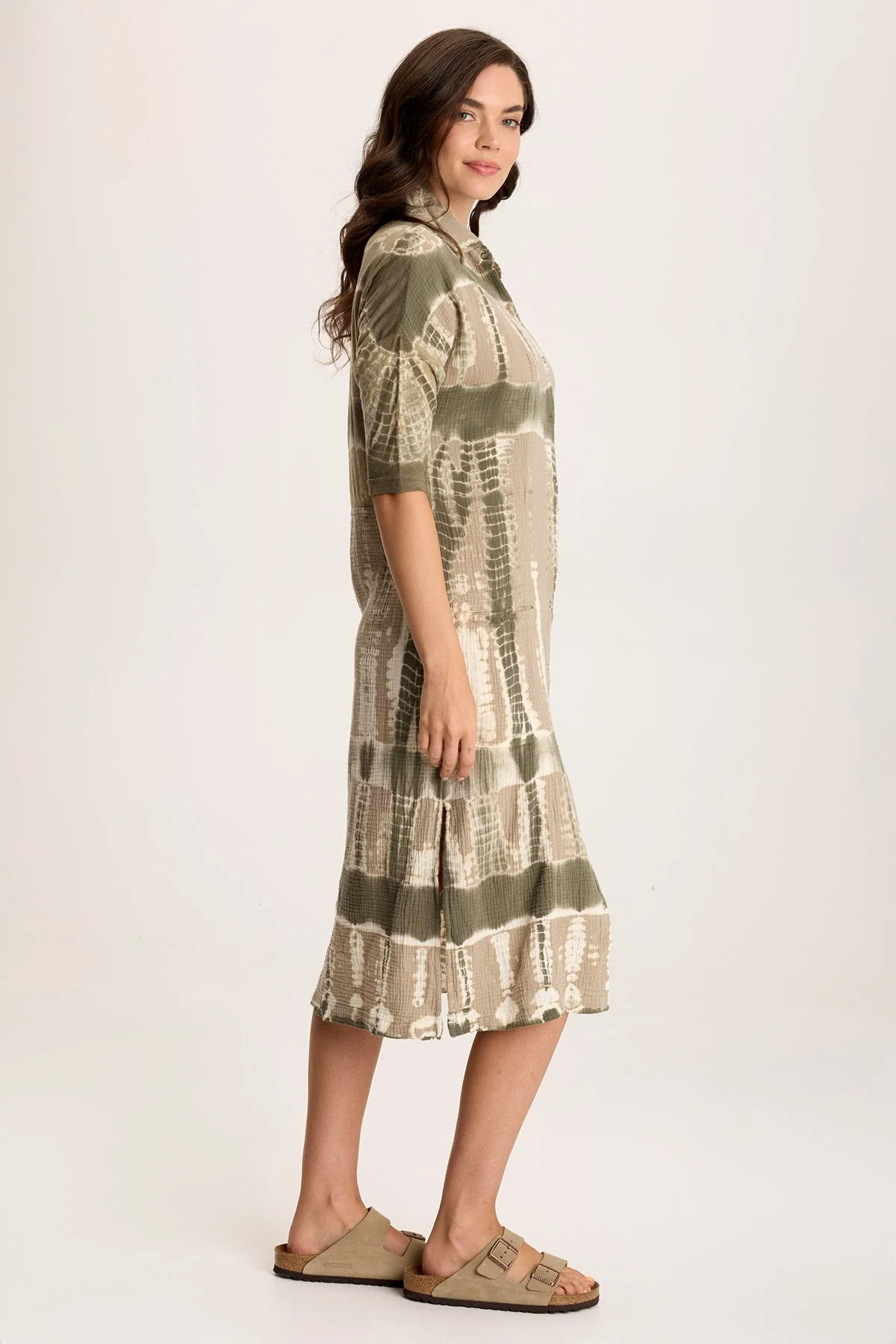 Hogue Gauze Duster Dress with Snap Front - Puhuasuan