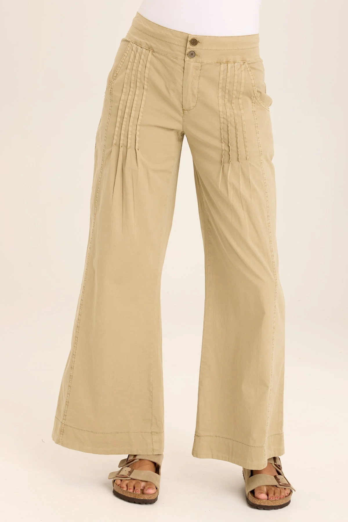 Rebecca Stretch Poplin Pleated Pant - Puhuasuan