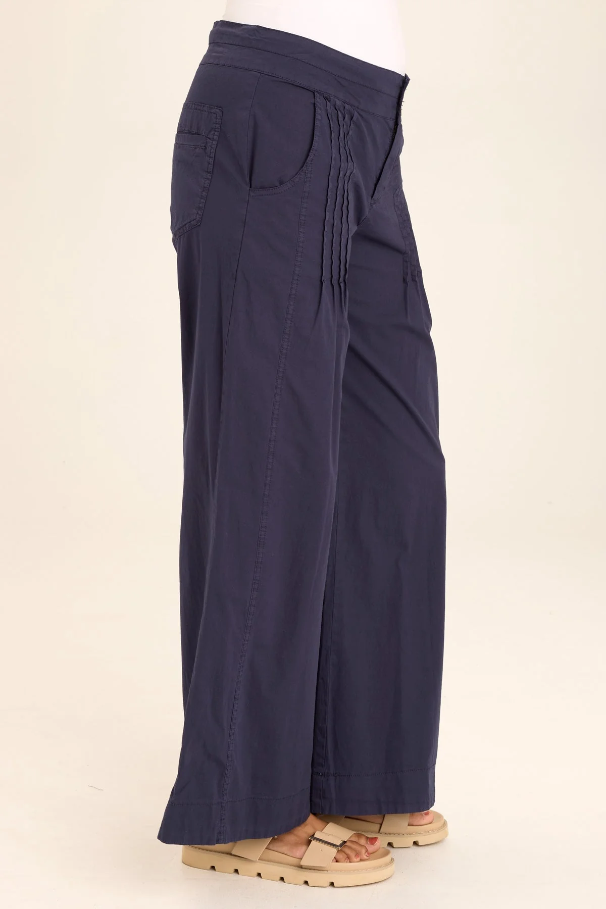 Rebecca Stretch Poplin Pleated Pant - Puhuasuan