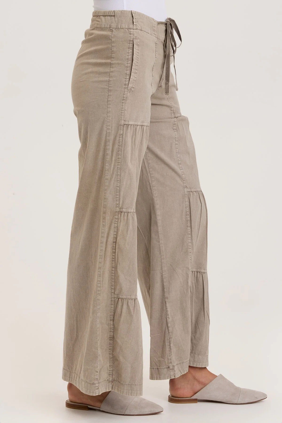 Terraced Wide Leg Pant - Puhuasuan