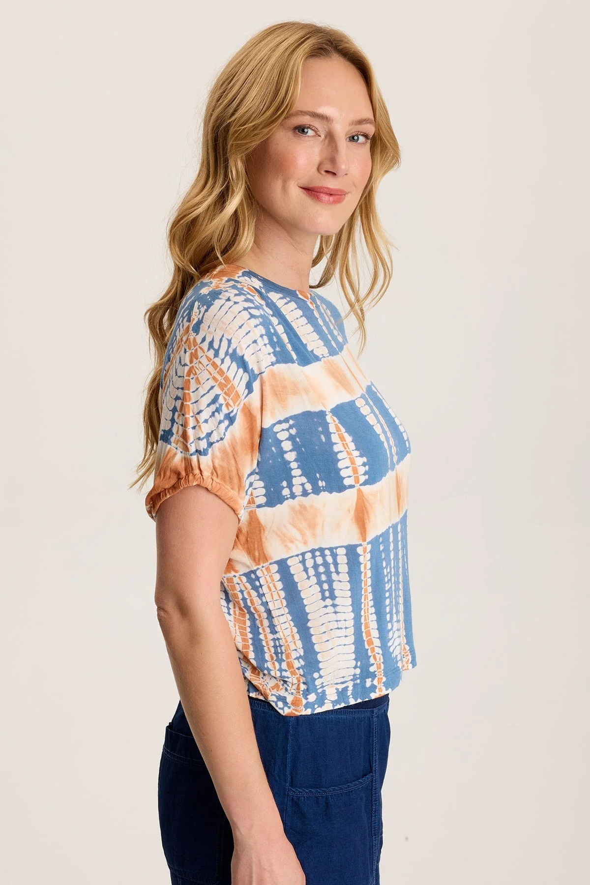 Valensi Soft Jersey Banded Sleeve Tee - Puhuasuan